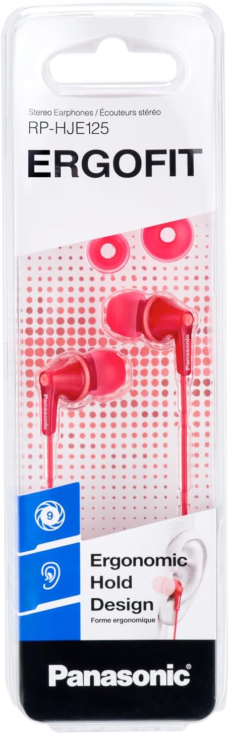 Panasonic RP-HJE125E Ergofit Wired In-Ear Earphones