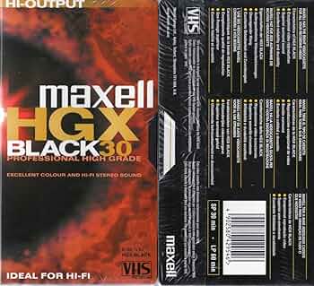 Maxell HGXB 60 Professional High Grade 60 min VHS Tape for Security & Master Recording