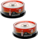 Maxell CD-R80 XL-II Blank CDs for Audio Recorders - Pack of 50 (2x 25) on Spindle