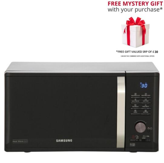 Samsung MG23K3575AK  Microwave Oven with Heat Wave Grill, 23L - Black - Free Mystery GIft included SRP £15