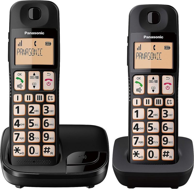 Panasonic KX-TGE112EB Big Button Twin DECT Cordless Telephone