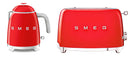 Smeg KLF05 Retro 50's Style Small Mini Kettle 0.8L & TSF01 2 Slice Toaster Set