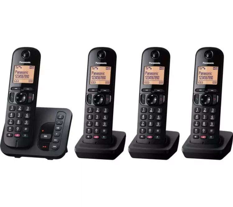 Panasonic KX-TGC264EB Digital Cordless Telephone with Nuisance Call Block and Answering Machine, Quad DECT