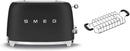 Smeg TSF01 Matte 2 Slice Toaster + TSBW01 Bun Warmer Bundle