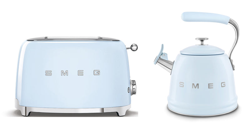 Smeg Retro Bundle | WKF01 Whistling Stovetop Kettle & TSF01 2-Slice Toaster Set