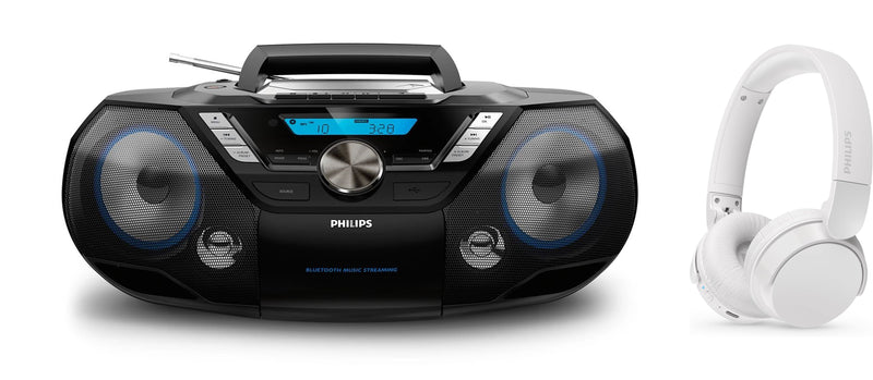 Philips AZB798T-12 Audio Portable CD player All-in-One Sound System  - Free TAH4209 White Headphones Gift