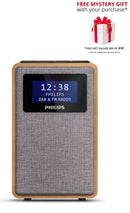 Philips TAR5005-10 Clock-DAB+ FM Radio Brown Grey - Free Gift RRP £10!