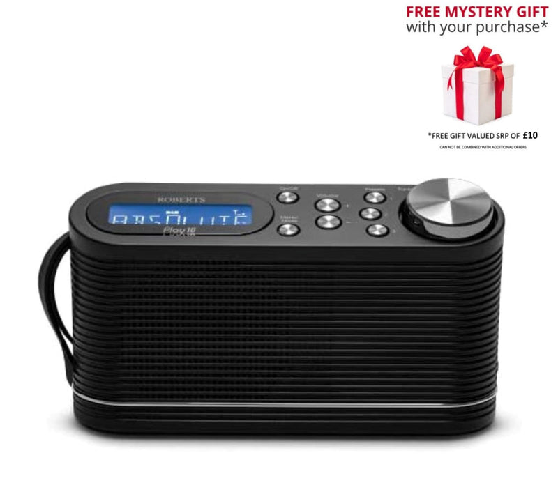 Roberts Play10 DAB/DAB plus/FM Digital Radio with Simple Presets - Free Gift RRP £10!