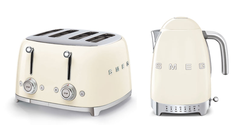 Smeg TSF03 4-Slice Toaster & KLF04 1.7L Variable Temperature Controlled Kettle Bundle