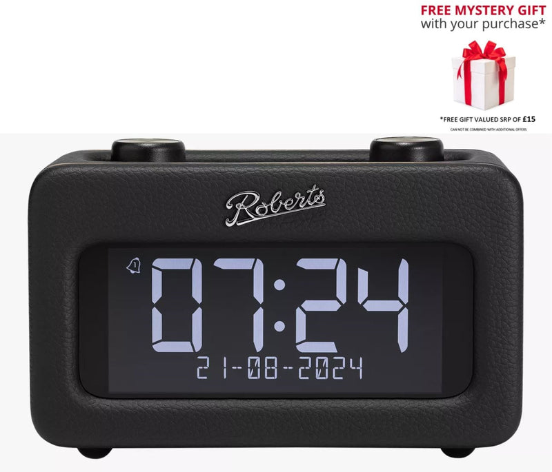 Roberts Revival Rest Digital FM/DAB/DAB+ Bluetooth Bedside Clock Radio - Free Gift RRP £15!