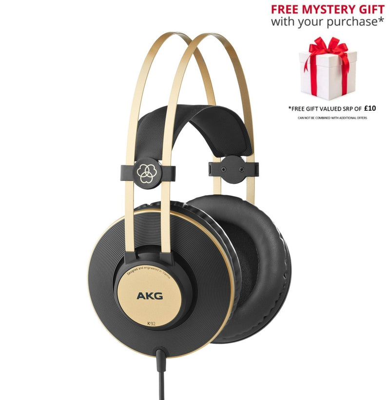 AKG K92 High Performance Closed-Back Over Ear Monitoring Headphones - Free Gift RRP £10