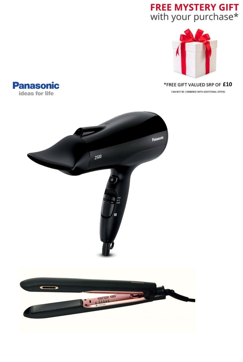 Panasonic EH-NE83 Power Air™ Hair Dryer & EH-HS99 Nanoe Ceramic Hair Straightener Bundle Set - Free Gift RRP £10!