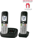 Panasonic KX-TGU432EB Digital Cordless Landline Phone, Answering Machine, 2 Handsets - Free Gift RRP £10!