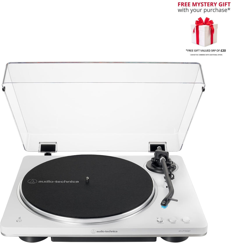Audio-Technica AT-LP70XBT Fully Automatic Wireless Belt-Drive Bluetooth Turntable - Free Gift RRP 20!