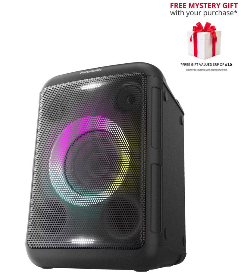 Panasonic SC-BMAX5E-K Portable Built-in Lights Bluetooth Party Speaker – Free Gift RRP £15!