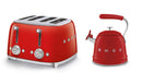 Smeg WKF01 Whistling Stovetop Kettle & TSF03 4-Slice Toaster Bundle