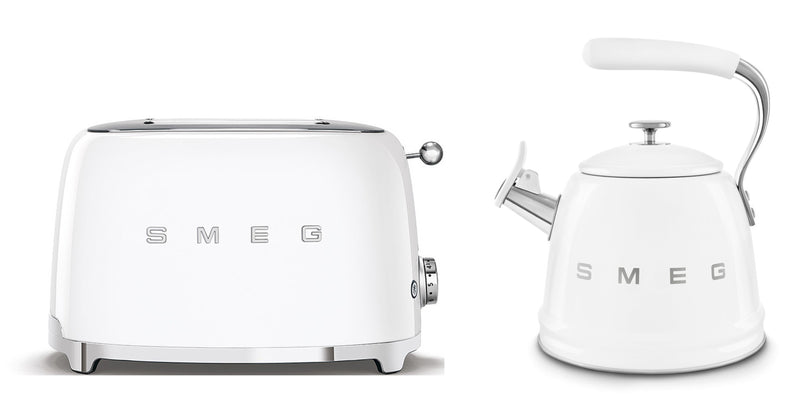 Smeg Retro Bundle | WKF01 Whistling Stovetop Kettle & TSF01 2-Slice Toaster Set