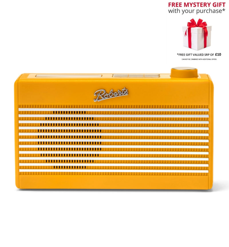 Roberts Rambler Mini FM/DAB/DAB+ Digital Radio, Bluetooth & Built-In Rechargeable Battery - Free Gift RRP £10!