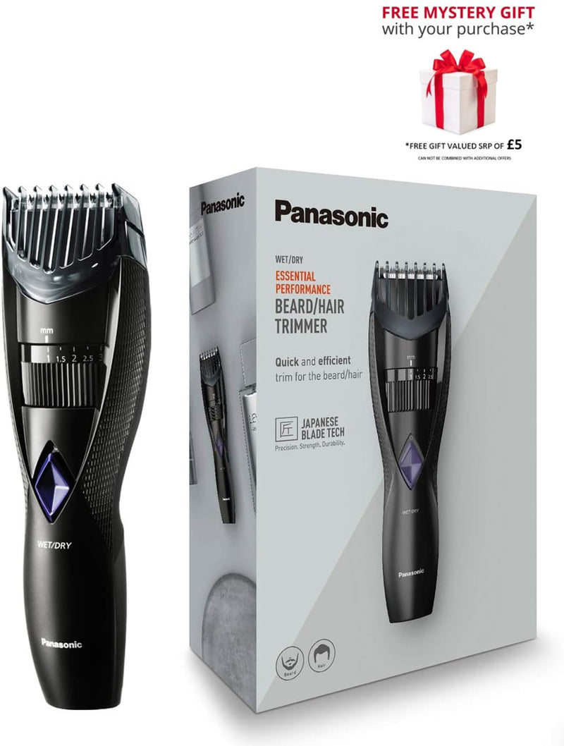 Panasonic ER-GB37 Wet & Dry Electric Beard Trimmer for Men - Free Gift RRP £5!