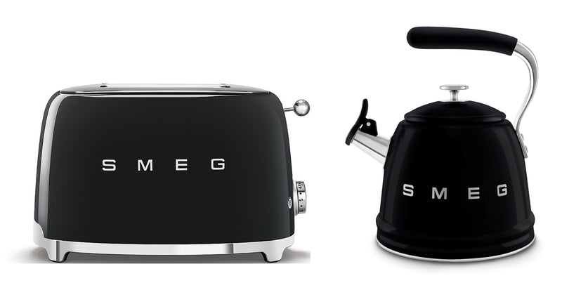 Smeg Retro Bundle | WKF01 Whistling Stovetop Kettle & TSF01 2-Slice Toaster Set