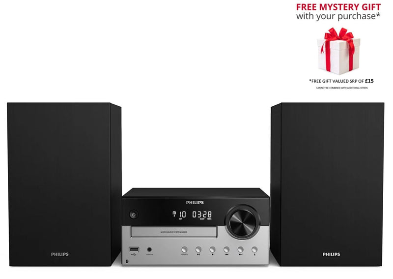 Philips TAM4205-12 BTMicro 60W Hi-Fi Music System, CD/MP3, USB Port - Free Gift RRP £15!