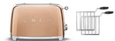 Smeg TSF01 2 Slice Toaster + TSSR01 2-Sandwich Racks Bundle