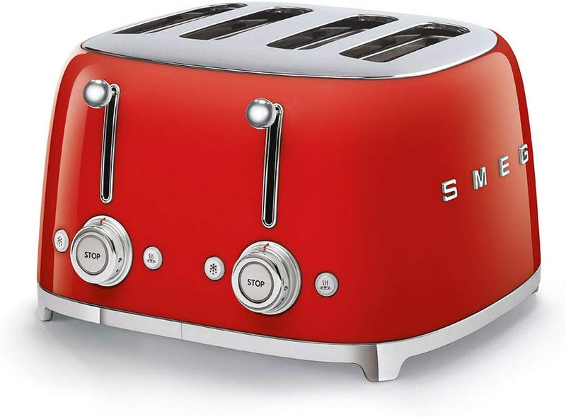 Smeg WKF01 Whistling Stovetop Kettle & TSF03 4-Slice Toaster Bundle