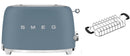 Smeg TSF01 Matte 2 Slice Toaster + TSBW01 Bun Warmer Bundle