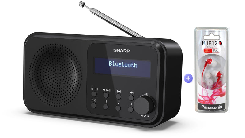 Sharp DR-P420 Digital Radio, BT, DAB+/FM, Alarm, including Panasonic Headphone