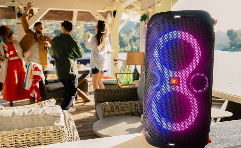 JBL PartyBox110 Portable Indoor and Outdoor Party Speaker with Built-In Lights, IPX4 Splashproof Design, Deep Bass and 12 Hours of Playtime