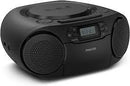 Philips TAZ2500 Portable CD Soundmachine with Cassette Player, DAB+/FM Radio, Bluetooth 6.0, USB Playback, Audio‑In, Dynamic Bass Boost, Stereo Speakers, AC/Battery Powered - Black