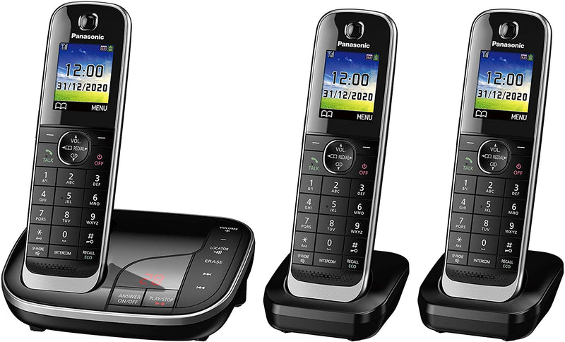 Panasonic KX-TGJ323EB Trio Handset Cordless Home Phone with Nuisance Call Blocker and LCD Colour Display  (BOX DAMAGED)