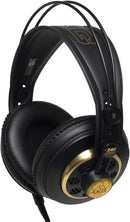AKG K240 Studio Professional Semi-Open, Over-Ear Headphones, 3.5mm and 1/4" adapters, self adjusting headband - Black and Gold