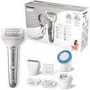Panasonic ES-EL9A Wet & Dry Cordless Epilator for Women with 8 Attachments & LED Light