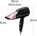 Panasonic EH-NA67 nanoe Hair Dryer with Diffuser and Oscillating Nozzle for Scalp Protection (Pink Gold)