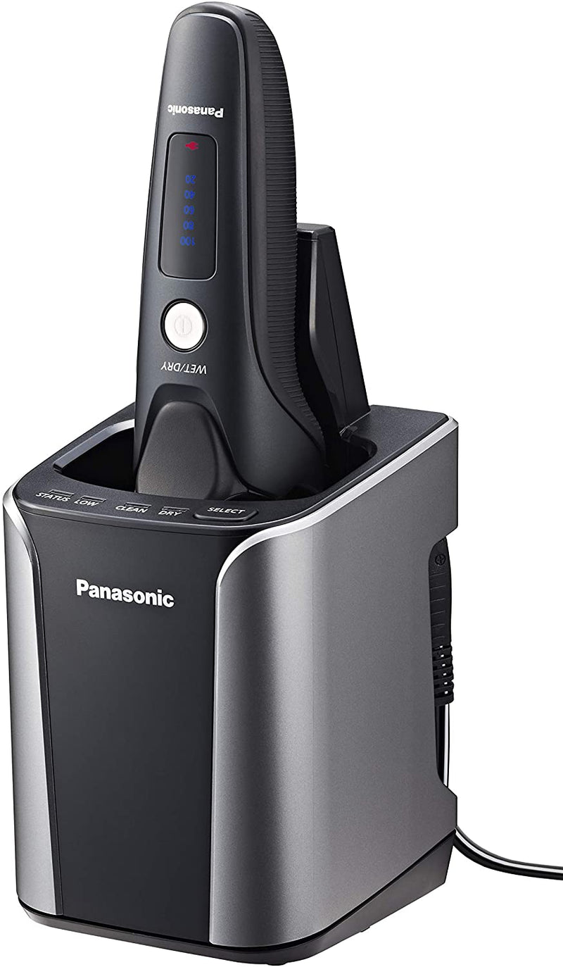 Panasonic ES-LV97 Wet & Dry Electric 5-Blade Shaver with Cleaning & Charging Stand, UK 2 Pin Plug (Box Damaged)