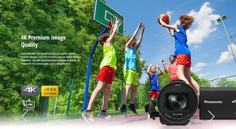 Panasonic HC-VX1 EB-K Camcorder/Camera 4K - Leica Dicomar Lens - 25mm Wide Angle / 24x Optical / 32 x Intelligent Zoom, Wireless Multi Camera