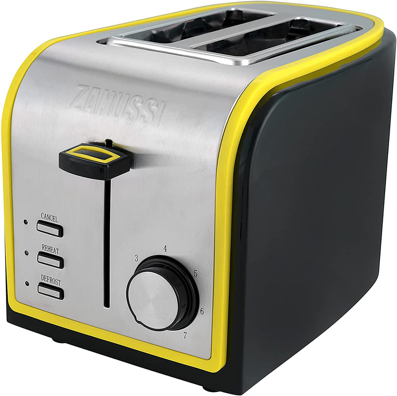 Zanussi ZST-6579-YL 800W Stainless Steel 2 Slice Toaster - Yellow