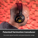 AKG K240 Studio Professional Semi-Open, Over-Ear Headphones, 3.5mm and 1/4" adapters, self adjusting headband - Black and Gold