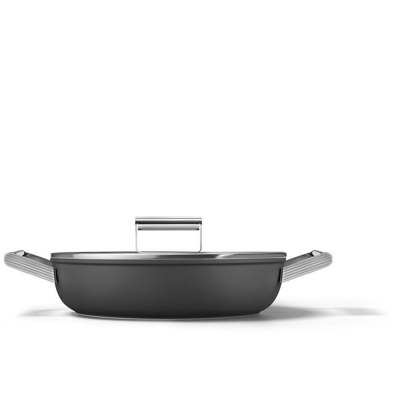 Smeg CKFD2811 50's Style Aesthetic Non-stick Deep pan Cookware (Black) 28cm