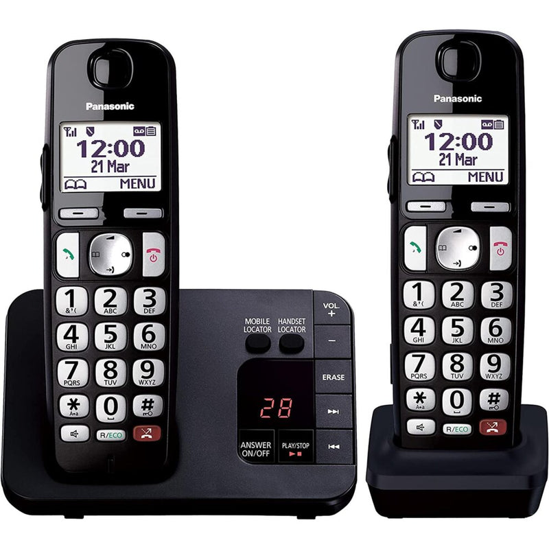 Panasonic KX-TGE822E Digital Cordless Home Twin Phone, Answer Machine